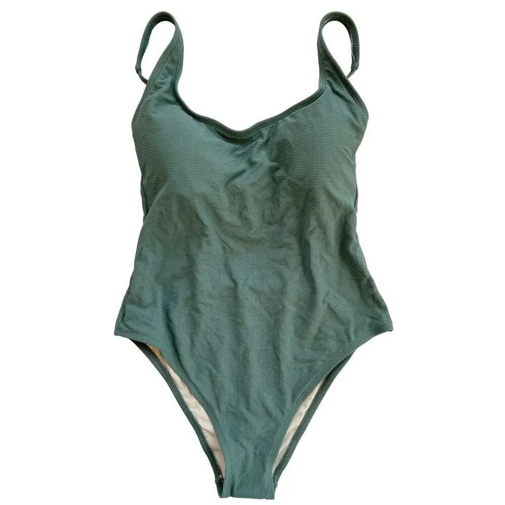 VICI Collection One Piece Swimsuit Green Athletic Criss‎ Cross Womens XL